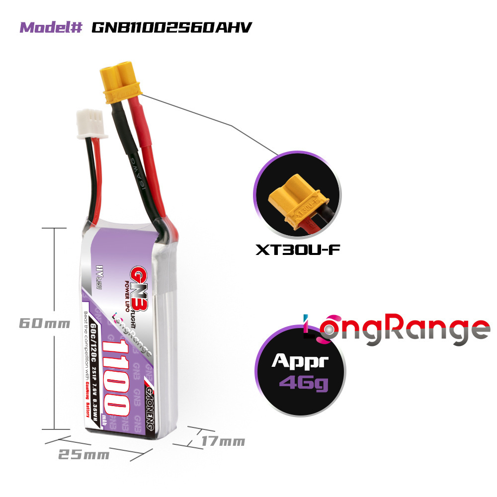 GNB 1100mAh 2S 3S 4S 6S 60C/12 – Fpv Drone Battery Bewertung und Preis
