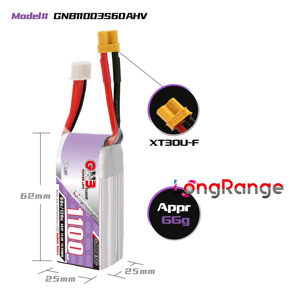 GNB 1100mAh 2S 3S 4S 6S 60C/12 – Fpv Drone Battery Bewertung und Preis