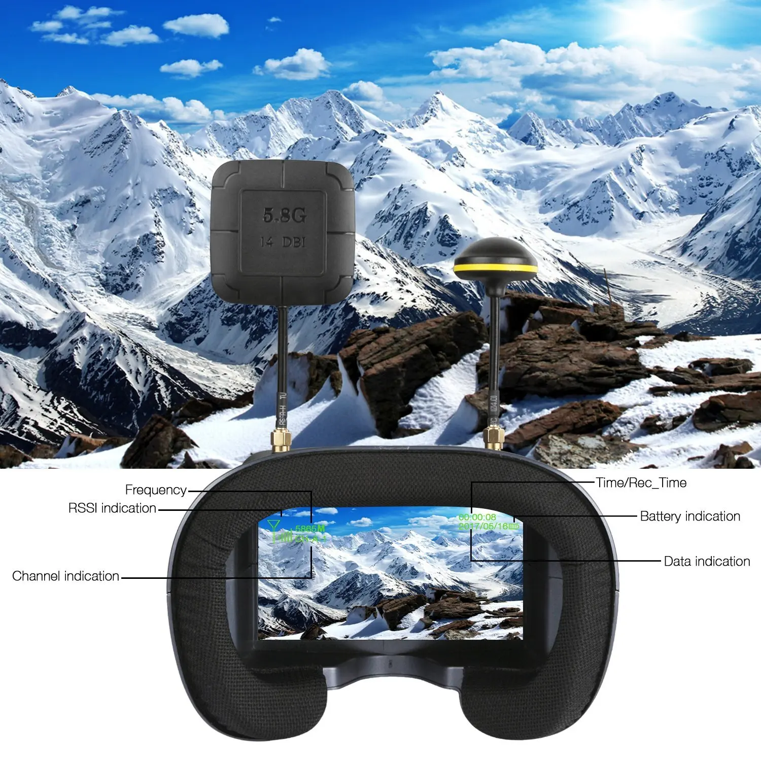 5.8G 40CH 4.3 Inch 800*480 Vid – Fpv Drone Goggles Bewertung und Preis
