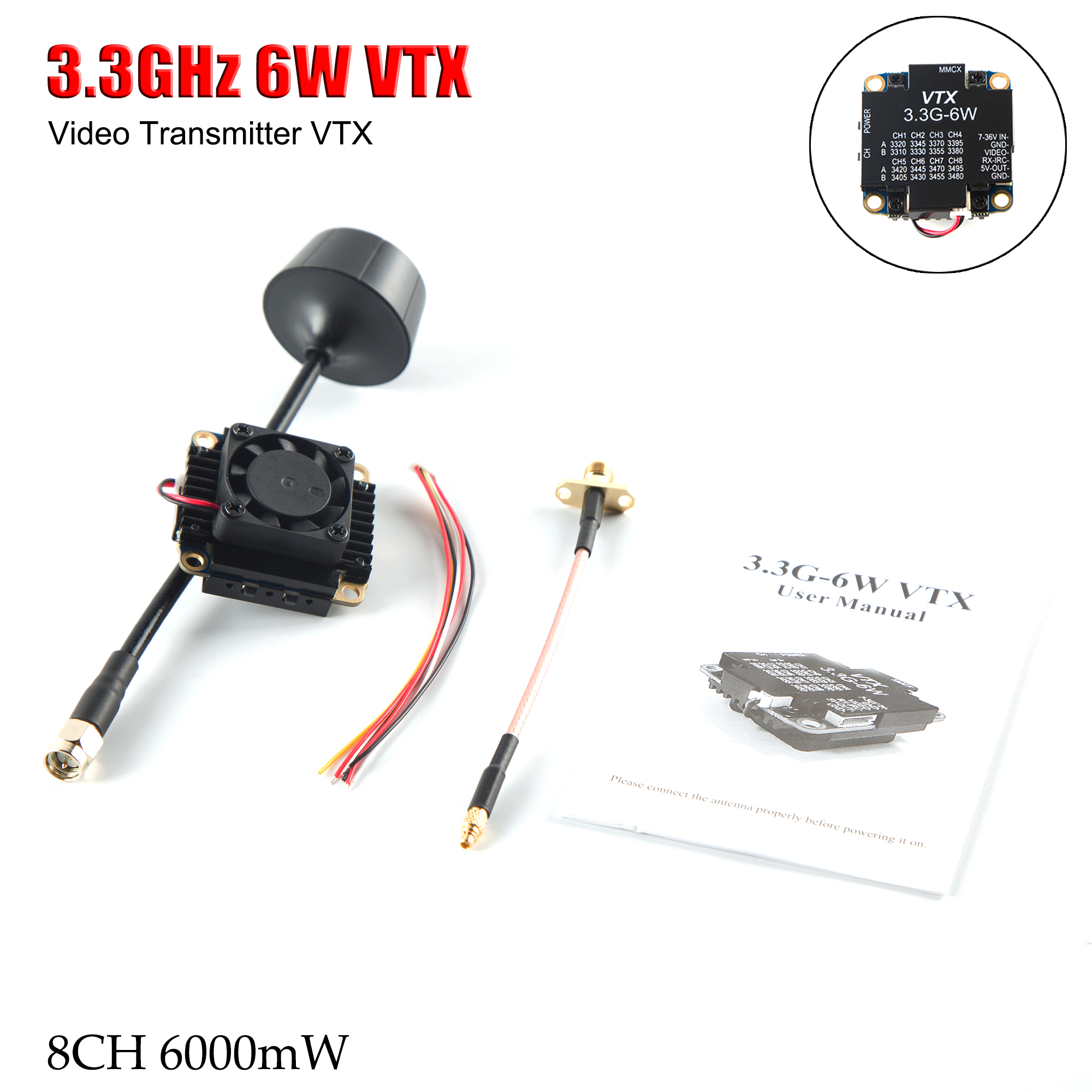 FPV Video Transmitter 3.3G 6W  – Fpv Drone Vtx Bewertung und Preis